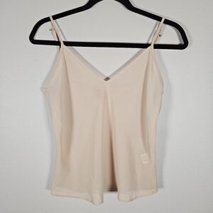 Vintage Sunny Leigh Camisole Womens Medium Sleeveless‎ V-Neck Beige Tank Top Y2K